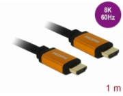 Delock - HDMI kabel - HDMI s piny (male) do HDMI s piny (male) - 1 m - trojnásobně stíněný - černá, zlatá - podpora 8K