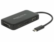 DeLOCK USB adaptér, zástrčka USB-C > zásuvka VGA + HDMI + DVI + DisplayPort