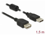 Delock - Prodlužovací šňůra USB - USB (M) do USB (F) - USB 2.0 - 1.5 m - černá