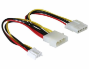 Delock Y-kabel napájení Molex 4pin samec > Molex 4pin samice + 3,5 FDD