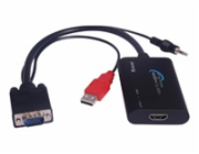 PremiumCord VGA+audio elektronický konvertor na rozhraní HDMI