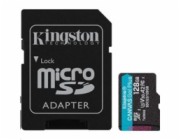 Kingston microSDXC 128GB SDCG3/128GB KINGSTON 128GB microSDHC Canvas Go! Plus 170R/100W U3 UHS-I V30 Card + SD Adapter