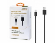 Aligator Datový kabel s prodlouženým microUSB konektorem, 2A, černý