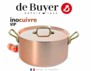 Hrnec de Buyer, 6447.20, INOCUIVRE, měděný, s poklicí, 2 nýtovaná ouška z mosazi, vhodné pro všechny varné desky kromě indukce, průměr 20 cm, objem 3,5 L, výška 10 cm