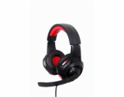 GEMBIRD sluchátka s mikrofonem GHS-U-5.1-01, gaming, 5.1 surround, černo-červená, USB