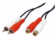 Kabel prodlužovací 2x cinch(M) - 2x cinch(F), 10m