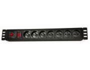 Rozvodný panel LEXI-Net 7x230V-3m 19  , 1,5U, přepěťová ochrana