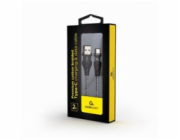 GEMBIRD Kabel USB 2.0 AM na Type-C kabel (AM/CM), 2m, opletený, černo-bílý, blister, PREMIUM QUALITY