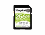 Kingston Canvas Select Plus - Paměťová karta flash - 256 GB - Video Class V30 / UHS-I U3 / Class10 - SDXC UHS-I