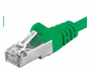 PREMIUMCORD Patch kabel CAT6a S-FTP, RJ45-RJ45, AWG 26/7 0,25m zelená