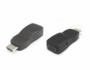 PremiumCord Převodník HDMI na VGA miniaturní provedení se zvukem a napájecím konektorem - černý