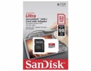 SanDisk Ultra - Paměťová karta flash (adaptér microSDHC - SD zahrnuto) - 32 GB - A1 / UHS-I U1 / Class10 - microSDHC UHS-I