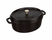 Staub oválný 31cm 5,4l Cocotte litinový hrnec s poklicí černá