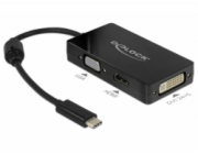 DeLOCK USB adaptér, USB-C zástrčka > VGA + HDMI + DVI zásuvka
