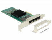 Delock PCI Express Card > 4 x Gigabit LAN - Síťový adaptér - PCIe 2.1 x4 nízký profil - Gigabit Ethernet x 4