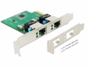Delock PCI Express Card > 2 x Gigabit LAN - Síťový adaptér - PCIe 1.1 nízký profil - Gigabit Ethernet x 2