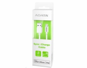 ADATA Sync & Charge Lightning kabel - USB A 2.0, 100cm, plastový, bílý