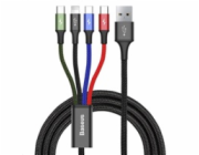 Baseus rychlý nabíjecí/datový kabel 4v1 2* Lightning + USB-C + microUSB 3,5A 1,2m, černá