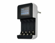 Solight nabíječka s LCD displejem, AC 230V, 450mA, 4 kanály, AA/AAA, řízená mikroprocesorem - DN25