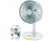 PLATINET stolní akumulátorový ventilátor 3000mAh bílo/šedý
