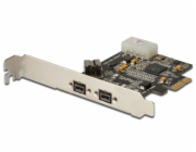 Firewire karta/řadič (800) PCI Exp., 2xExt. 1xInt. IEEE1394b 9pin, nízký profil, čipset: XIO2213B