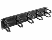 Lanberg 19 2U s 5 rukojeťmi kartáčovaný panel - typ B černý (AK-1204-B)
