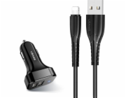 Usams nabíječka USAMS Load. sám. 2xUSB C13 2,1A microUSB černá / černá NTU35MC13TZ