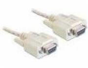 Delock - Null modem kabel - DB-9 (F) do DB-9 (F) - 5 m - křídlové šrouby - šedá