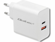 Qoltec 51715 Nabíječka | 63 W | 5-20V | 1,5-3A | USB typu C PD | USB QC 3.0 | Bílý