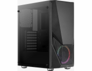 Aerocool skříň MLG Zauron Saturn, midATX, 1x RGB LED ventilátor 120mm, bez zdroje - černá
