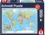 Puzzle 1500 dílků Mapa světa