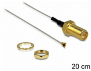 Delock - Kabel antény - RP-SMA (F) do I-PEX (M) - 20 cm - koaxiál - šedá