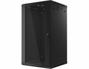 LANBERG 19" RACKOVÁ SKŘÍŇ PRO MONTÁŽ NA STĚNU 22U/600X600 (v rozloženém stavu) S PROSKLENÝMI DVEŘMI ČERNÁ  V2