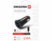 Swissten Cl Adaptér 2,4A Power 2X Usb + Kabel Micro Usb