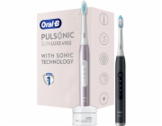 Oral-B Pulsonic Slim Luxe 4900 Dva sonické zubní kartáčky Černá, Růžová