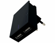 Nabíječka cestovní SWISSTEN 2x USB, IC, 3A, + microUSB kabel, černá