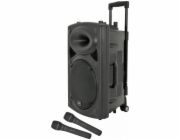 QTX QR12PABT, mobilní 12" zvukový systém MP3/BT/SD/USB/2x VHF
