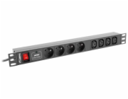 Lanberg POWER RACK PDU LANBERG 1U 10A 4X 230V PL 4X IEC C13 2M ČERNÁ C14 (PDU-04E04I-0200-IEC-BK)
