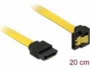 Delock Cable SATA - Kabel SATA - Serial ATA 150/300/600 - SATA (F) do SATA (F) - 20 cm - dolů zahnutý konektor, opatřený západkou, přímý konektor - žlutá