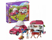 Schleich 42535 Dobrodružné auto s přívěsem a koněm