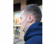 AV:link gumová sluchátka s handsfree, černo-bílá