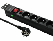 Qoltec 53995 Overvoltage power strip for RACK 19 with CB | 1U | 16A | PDU | 6xFRENCH | 2m
