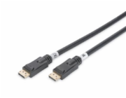 Digitus DisplayPort 1.2. připojovací kabel  se zesilovačem 15 m, Ultra HD 4K ,zlacené konektory
