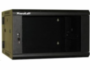 XtendLan 19" dvoudílný nástěnný rozvaděč 9U 600x550, nosnost 60 kg, skleněné dveře, svařovaný,černý