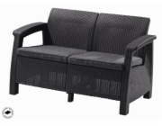 Zahradní nábytek Keter Corfu love seat dvousedačka grafitová