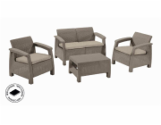 Zahradní nábytek Keter Corfu set dvousedačka + dvě křesla + stůl cappuccino