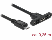 DeLOCK USB 2.0 kabel, Micro-USB zástrčka > Micro-USB zásuvka pro instalaci
