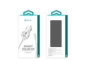 Autonabíječka Devia Smart Series Dual USB s kabelem Lightning (MFi) (2,4A,2USB) bílá