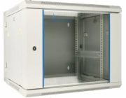  Nástěnná racková skříň 12U 600x600 šedá dvoudílná