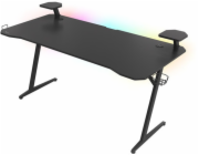 Genesis Holm 510 RGB - herní stůl s RGB podsvícením, 160x75cm, 3xUSB 3.0, bezdrátová nabíječka